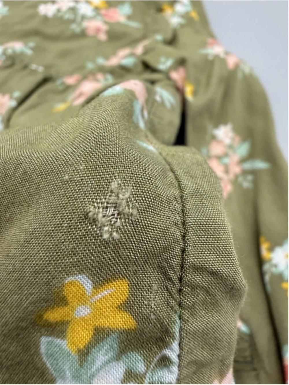 Carter's 24 Months Green Floral Button-Up Long Sleeve Blouse Cotton Baby Unisex